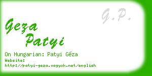 geza patyi business card