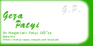 geza patyi business card